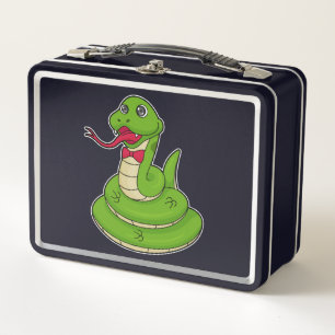 Snake with Bow tie Metal Lunch Box