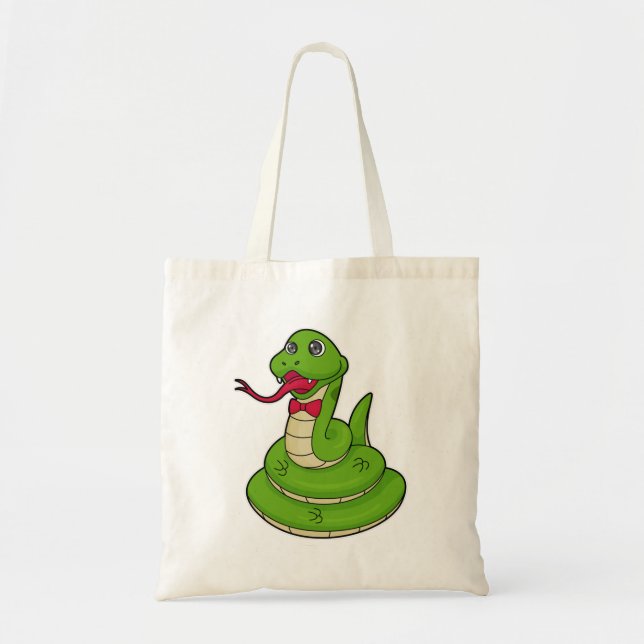 Snake with Bow tie Tote Bag (Front)
