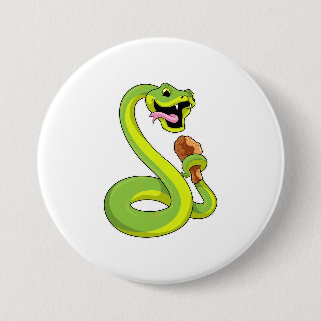 Snake with Chicken 7.5 Cm Round Badge (Front)