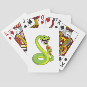 Snake with Chicken Playing Cards