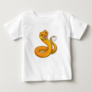 Snake with Cup of Coffee Baby T-Shirt