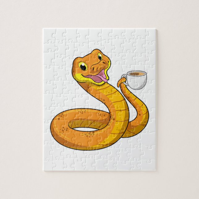 Snake with Cup of Coffee Jigsaw Puzzle (Vertical)