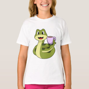 Snake with Cup of Coffee T-Shirt