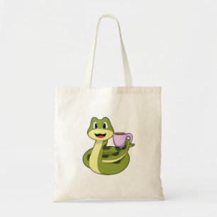 Snake with Cup of Coffee Tote Bag