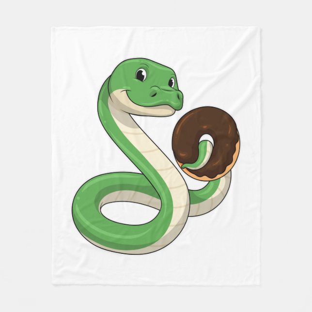Snake with Donut Fleece Blanket (Front)