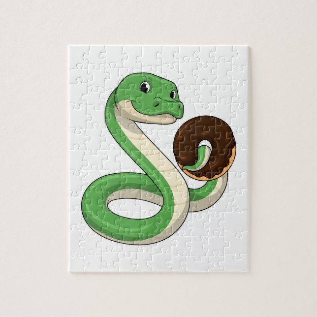 Snake with Donut Jigsaw Puzzle (Vertical)