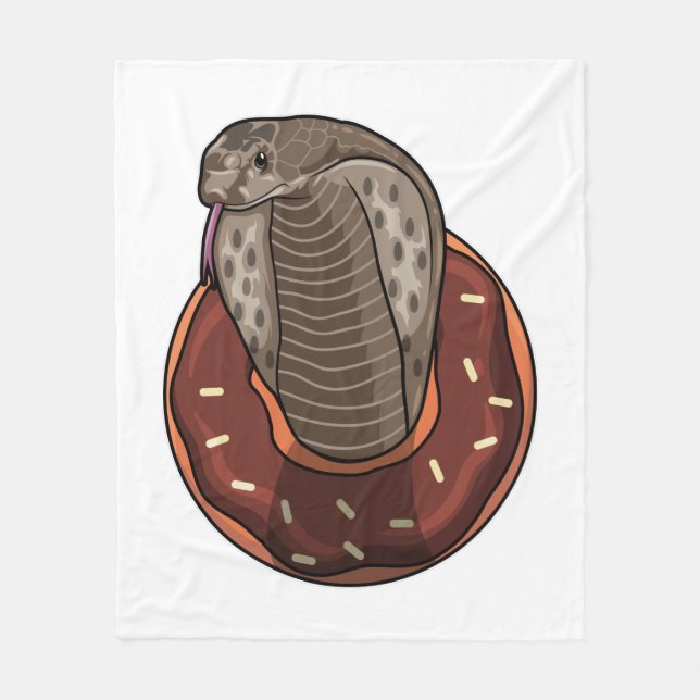 Snake with Doughnut Fleece Blanket (Front)