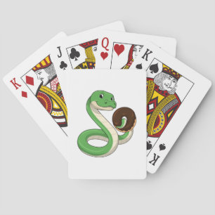Snake with Doughnut Playing Cards