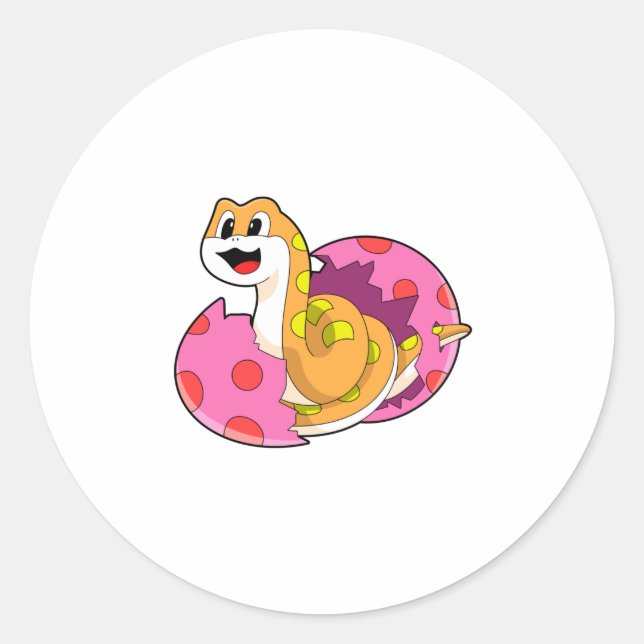 Snake with Egg Classic Round Sticker (Front)