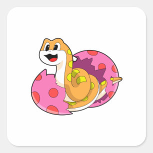 Snake with Egg Square Sticker