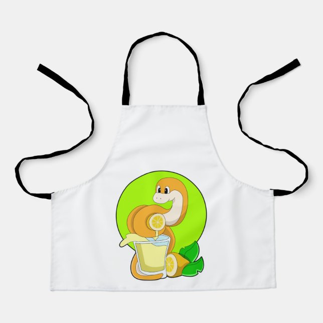 Snake with Glass of Lemon juice Apron (Front)