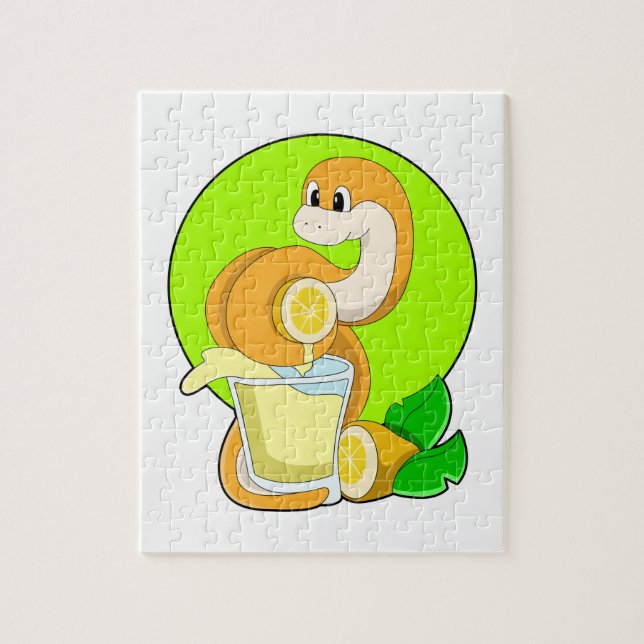 Snake with Glass of Lemon juice Jigsaw Puzzle (Vertical)
