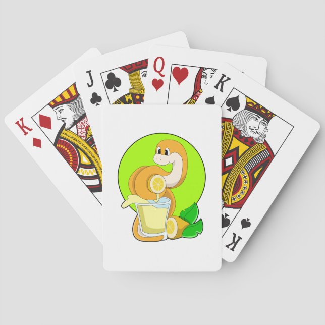 Snake with Glass of Lemon juice Playing Cards (Back)