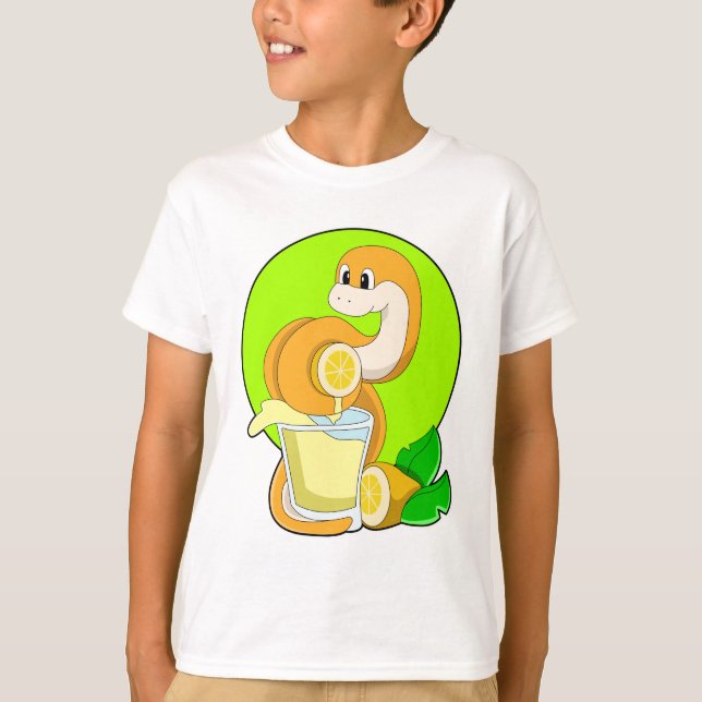 Snake with Glass of Lemon juice T-Shirt (Front)