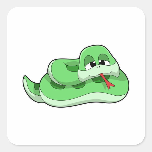 Snake with green Stains Square Sticker (Front)