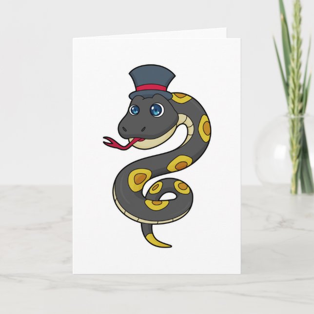 Snake with Hat Card (Front)