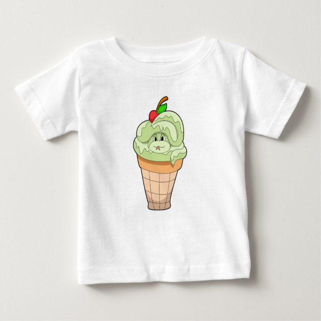 Snake with Ice cream cone & Cherry Baby T-Shirt (Front)