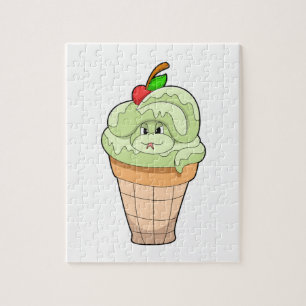 Snake with Ice cream cone & Cherry Jigsaw Puzzle