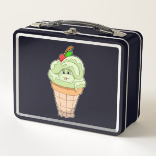 Snake with Ice cream cone & Cherry Metal Lunch Box