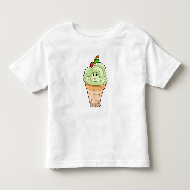 Snake with Ice cream cone & Cherry Toddler T-Shirt (Front)