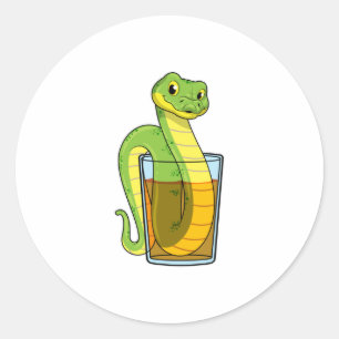 Snake with Juice Classic Round Sticker