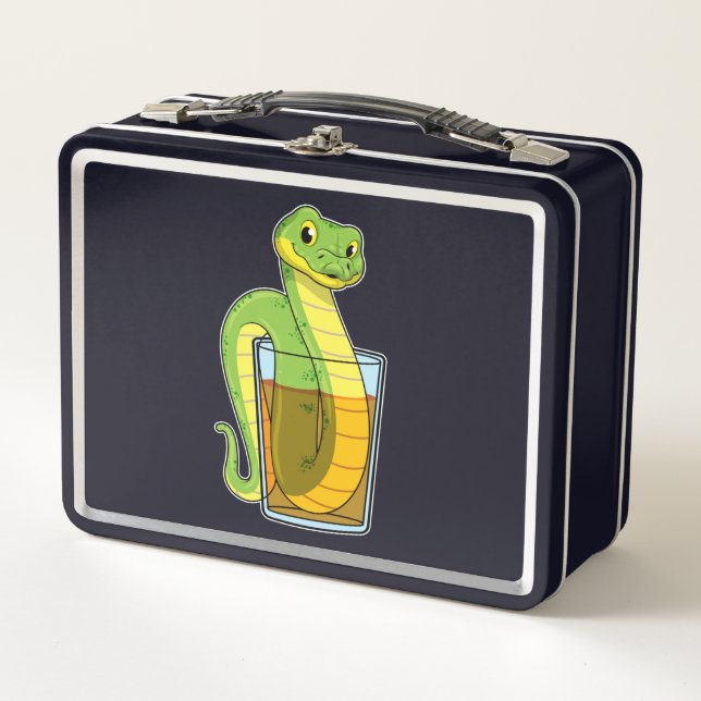Snake with Juice Metal Lunch Box (Front)