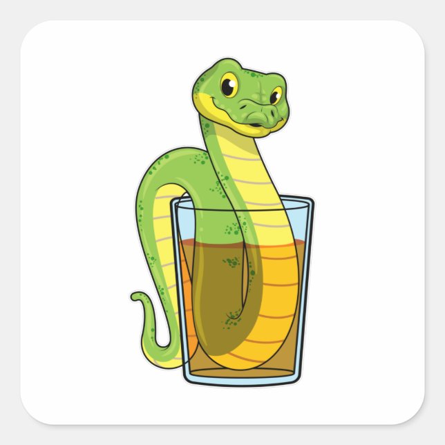 Snake with Juice Square Sticker (Front)