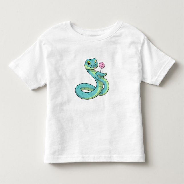 Snake with Lollipop Toddler T-Shirt (Front)