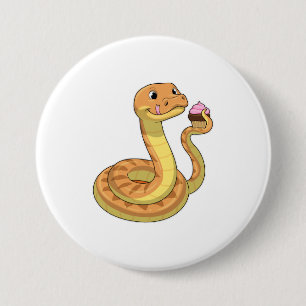 Snake with Muffin 7.5 Cm Round Badge