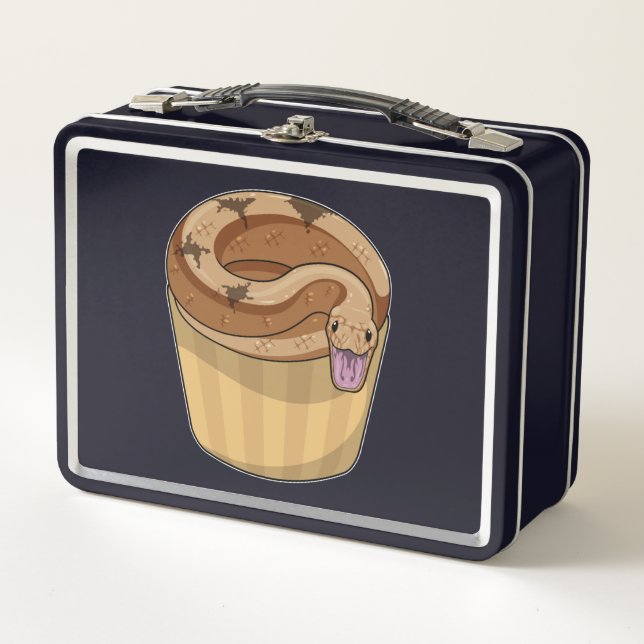 Snake with Muffin Metal Lunch Box (Front)