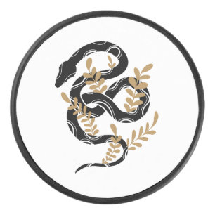 Snake with plants hockey puck