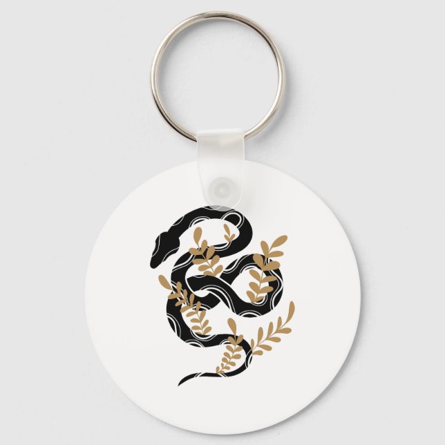Snake with plants key ring (Front)