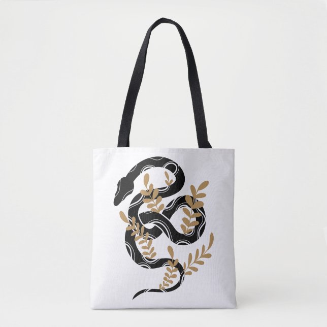 Snake with plants tote bag (Front)