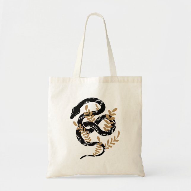 Snake with plants tote bag (Front)
