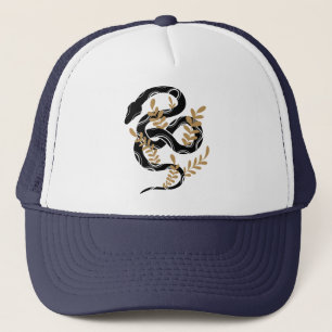 Snake with plants trucker hat