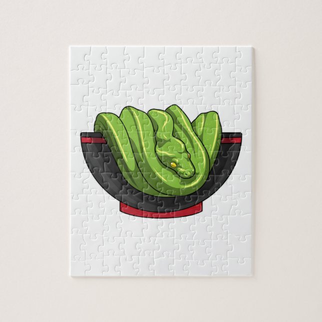 Snake with Ramen Bowl Jigsaw Puzzle (Vertical)