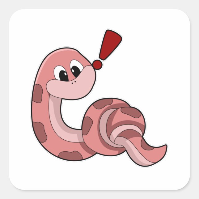 Snake with red Stains Square Sticker (Front)