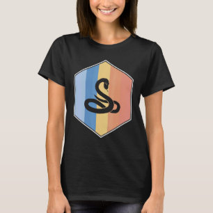 Snake With Retro Colours In A Hexagon T-Shirt