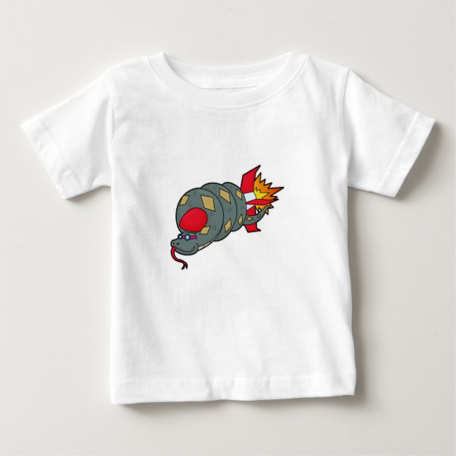 Snake with Rocket Baby T-Shirt (Front)