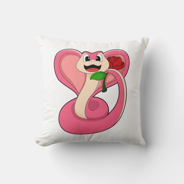Snake with Rose Cushion (Front)