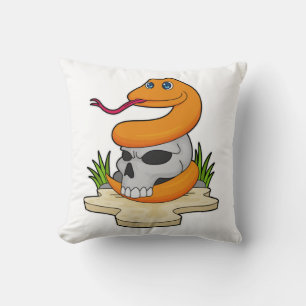 Snake with Skull Cushion