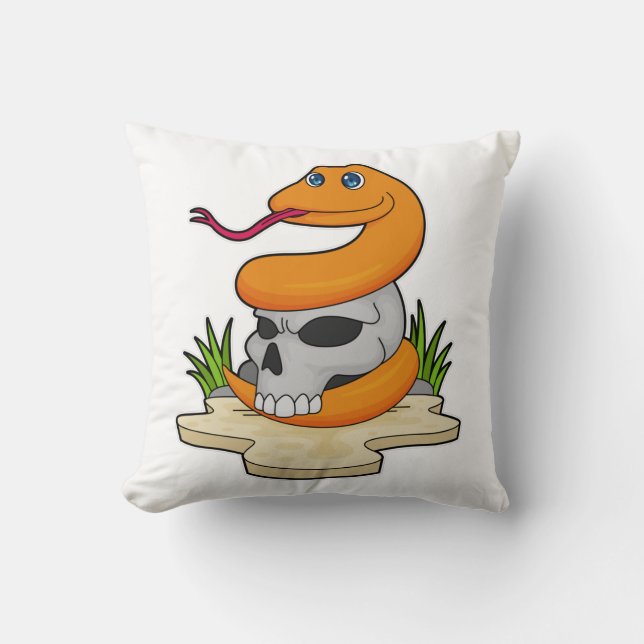 Snake with Skull Cushion (Front)