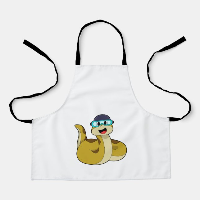 Snake with Swimming goggles Apron (Front)
