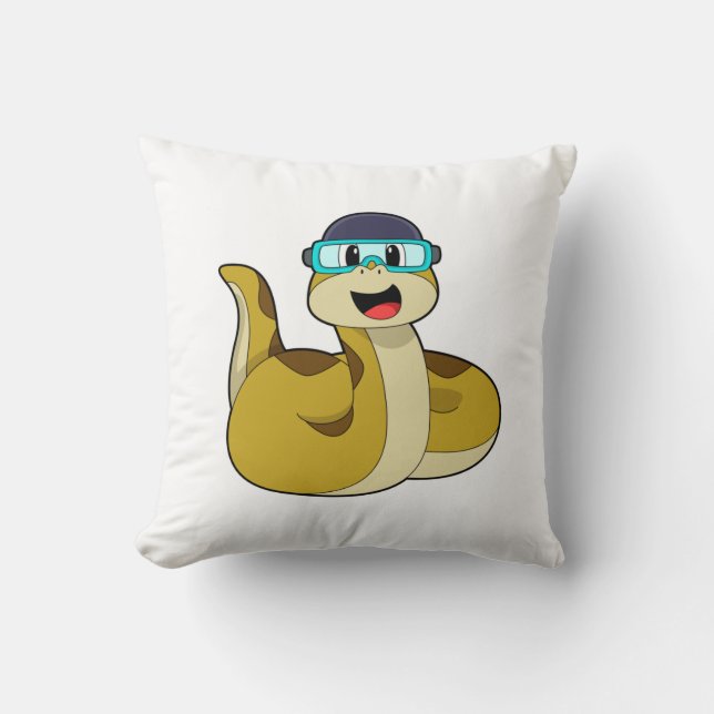 Snake with Swimming goggles Cushion (Front)