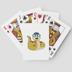 Snake with Swimming goggles Playing Cards