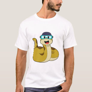 Snake with Swimming goggles T-Shirt