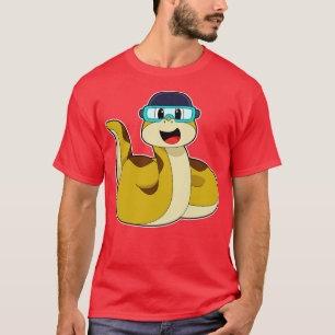 Snake with Swimming goggles T-Shirt