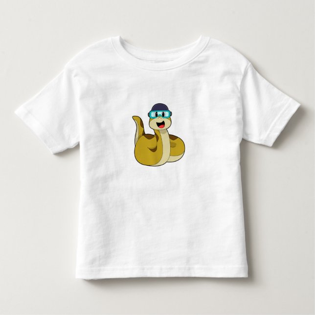 Snake with Swimming goggles Toddler T-Shirt (Front)