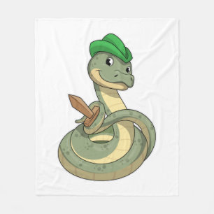 Snake with Sword Fleece Blanket
