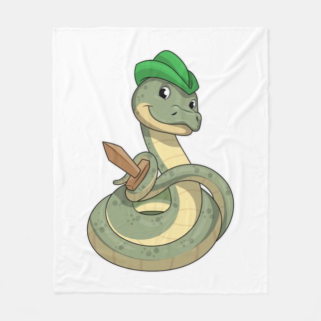 Snake with Sword Fleece Blanket (Front)